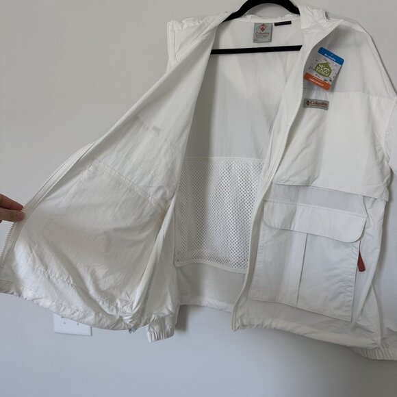 Columbia Mens Cove Beach Windbreaker Relaxed Fit White NWT Large - Picture 5 of 10